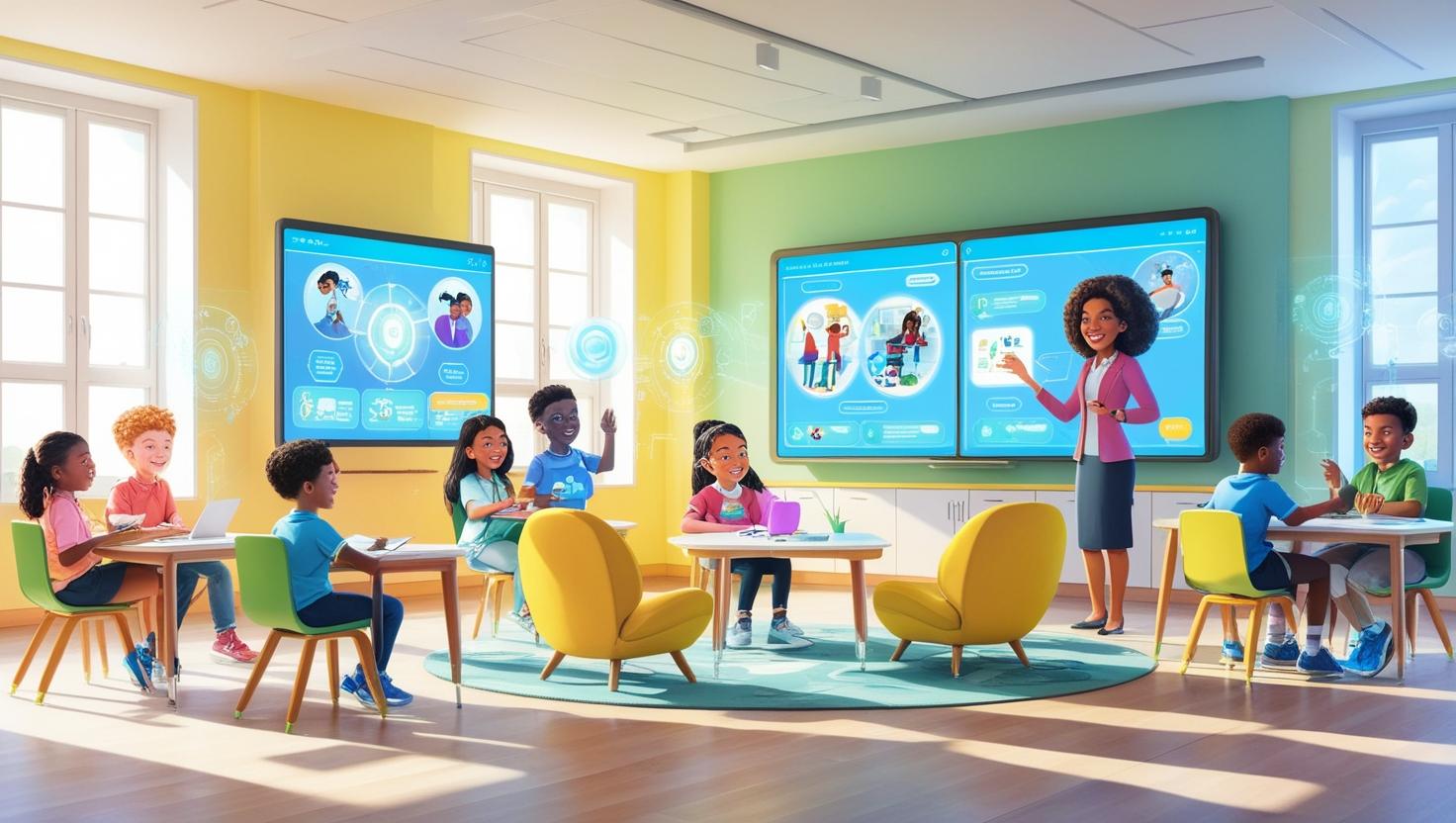 Teacher using lyraviz in classroom